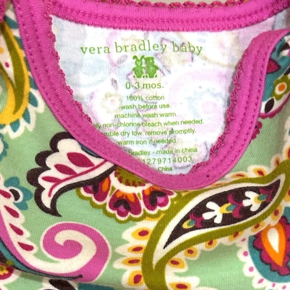 Vera Bradley‎ Baby Girl Bodysuit Tutti Frutti EUC Paisley Print One Piece 0-3 m